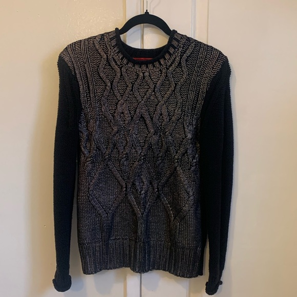 Narciso Rodriguez Design Nation Black Gunmetal Silver Knit Sweater Size XS - Picture 2 of 8